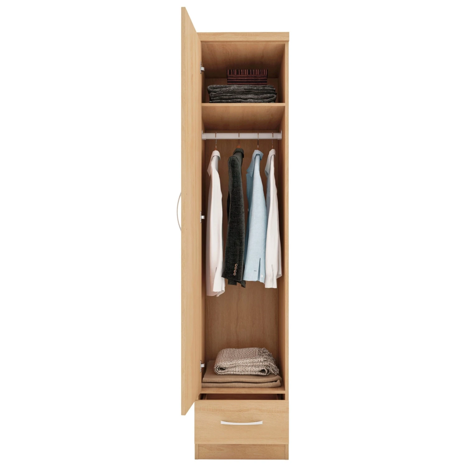 Nevada Sonoma Oak Effect 1 Door 1 Drawer Wardrobe 6 Nevada Sonoma Oak Effect 1 Door 1 Drawer Wardrobe - Image 4