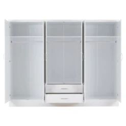 Nevada White Gloss 6 Door 2 Drawer Mirrored Wardrobe -Cheap Bed Store nevada white gloss 6 door 2 drawer mirrored wardrobe p76787 125235 zoom