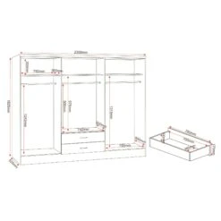 Nevada White Gloss 6 Door 2 Drawer Mirrored Wardrobe -Cheap Bed Store nevada white gloss 6 door 2 drawer mirrored wardrobe p76787 125239 zoom