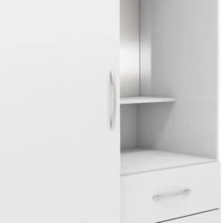 Nevada White Gloss Vanity 1 Door Wardrobe -Cheap Bed Store nevada white gloss vanity 1 door wardrobe p80321 157478 zoom