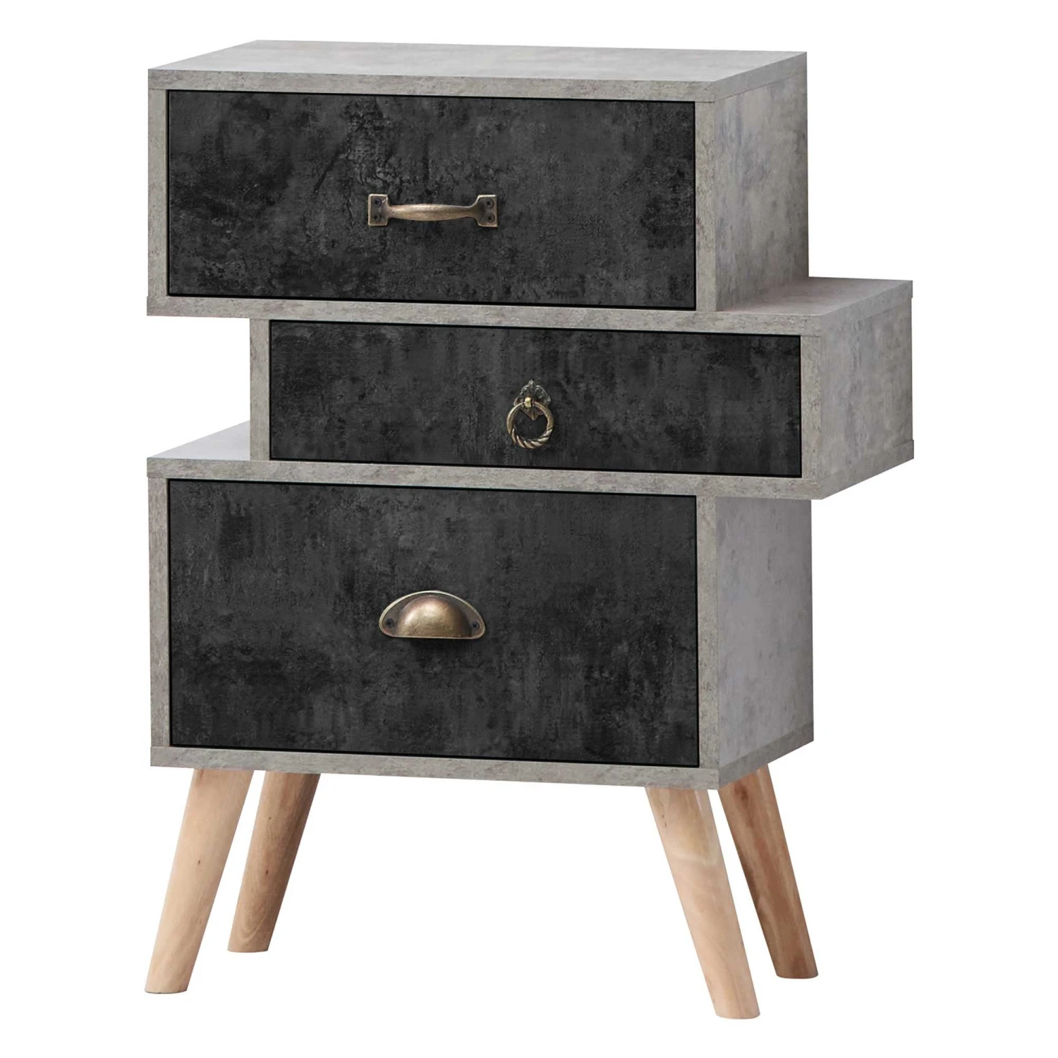 Nordic 3 Drawer Bedside 3 Nordic 3 Drawer Bedside