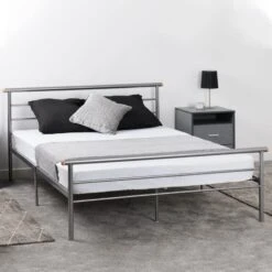 Orion Silver Metal Bed