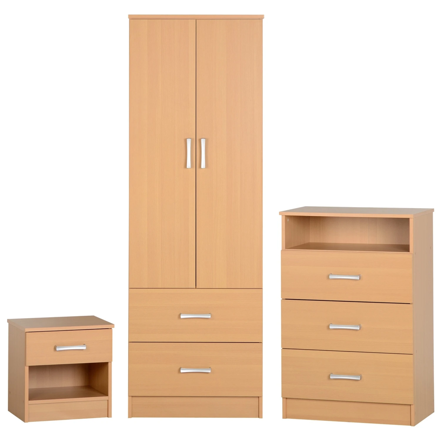Polar Bedroom Set - Beech 3 Polar Bedroom Set - Beech