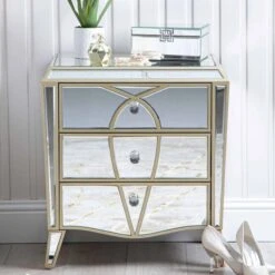 Pristina 3 Drawer Mirror Cabinet