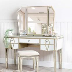 Pristina Mirror Champagne 3 Drawer Dressing Table -Cheap Bed Store pristina mirror champagne 3 drawer dressing table p80772 159485 zoom
