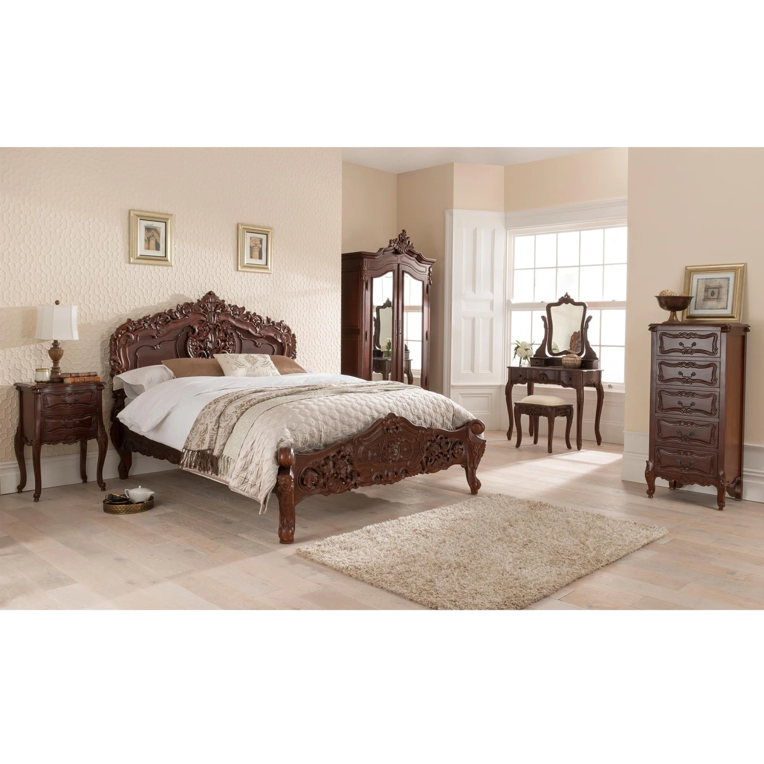 Raphael Antique French Style Bedside Table 4 Raphael Antique French Style Bedside Table - Image 2