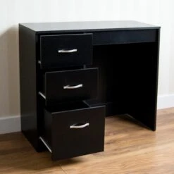 Riano Black 3 Drawer Dressing Table -Cheap Bed Store riano black 3 drawer dressing table p53856 71246 zoom