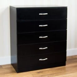 Riano Black 5 Drawer Chest