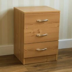 Riano Pine 3 Drawer Bedside