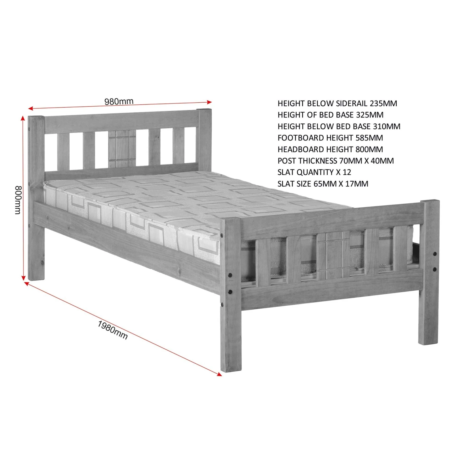 Rio Wooden Bed Frame 6 Rio Wooden Bed Frame - Image 4