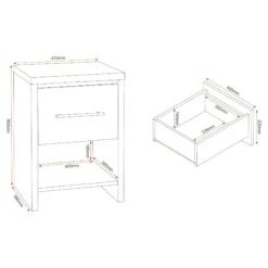 Seville Black Gloss & Light Oak 1 Drawer Bedside Cabinet -Cheap Bed Store seville black gloss light oak 1 drawer bedside cabinet p76546 123770 zoom