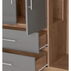Seville Grey Gloss & Light Oak 4 Door 2 Drawer Wardrobe 14 Seville Grey Gloss & Light Oak 4 Door 2 Drawer Wardrobe -Cheap Bed Store seville grey gloss light oak 4 door 2 drawer wardrobe p76553 123846 zoom