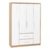 Seville White Gloss & Light Oak 4 Door 2 Drawer Wardrobe 1 Seville White Gloss & Light Oak 4 Door 2 Drawer Wardrobe -Cheap Bed Store seville white gloss light oak 4 door 2 drawer wardrobe p76556 123871 zoom