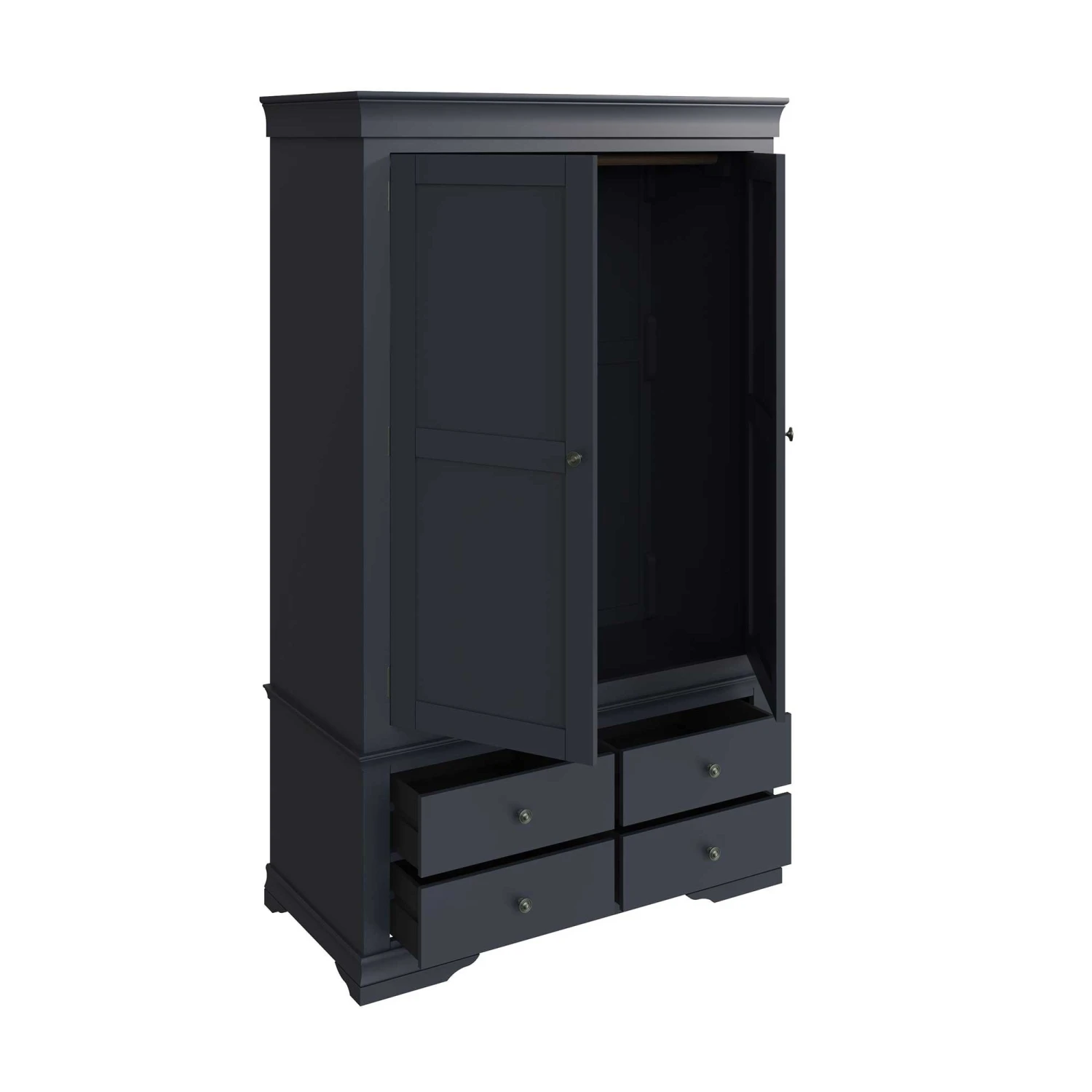 Swindon Midnight Grey 2 Door 4 Drawer Wardrobe 5 Swindon Midnight Grey 2 Door 4 Drawer Wardrobe - Image 3
