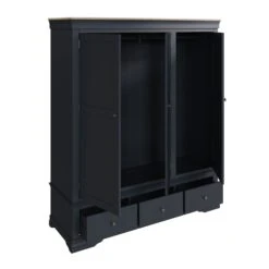 Swindon Oak Midnight Grey 3 Door 3 Drawer Wardrobe -Cheap Bed Store swindon oak midnight grey 3 door 3 drawer wardrobe p81237 162762 zoom