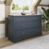 Swindon Oak Midnight Grey 6 Drawer Chest