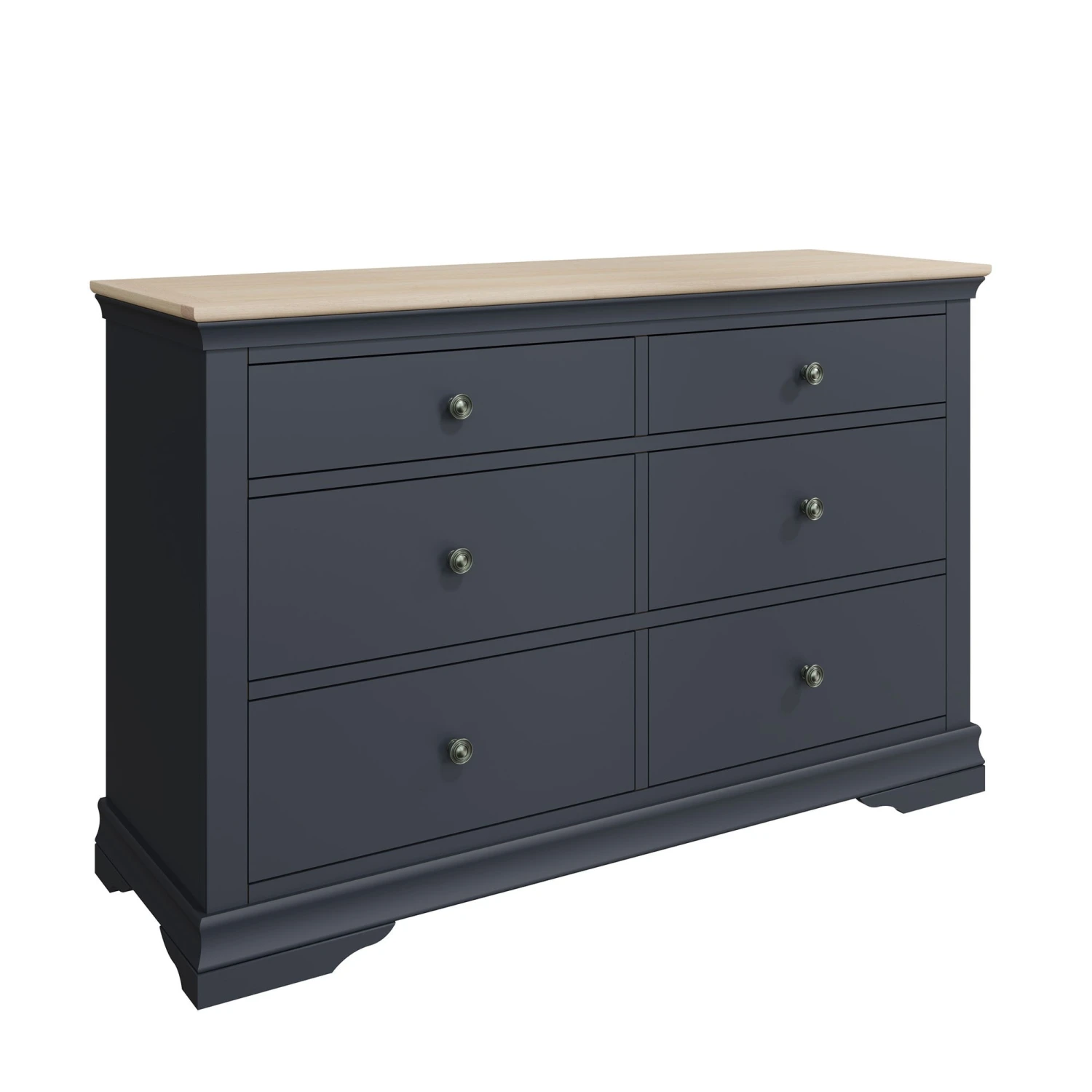 Swindon Oak Midnight Grey 6 Drawer Chest 4 Swindon Oak Midnight Grey 6 Drawer Chest - Image 2