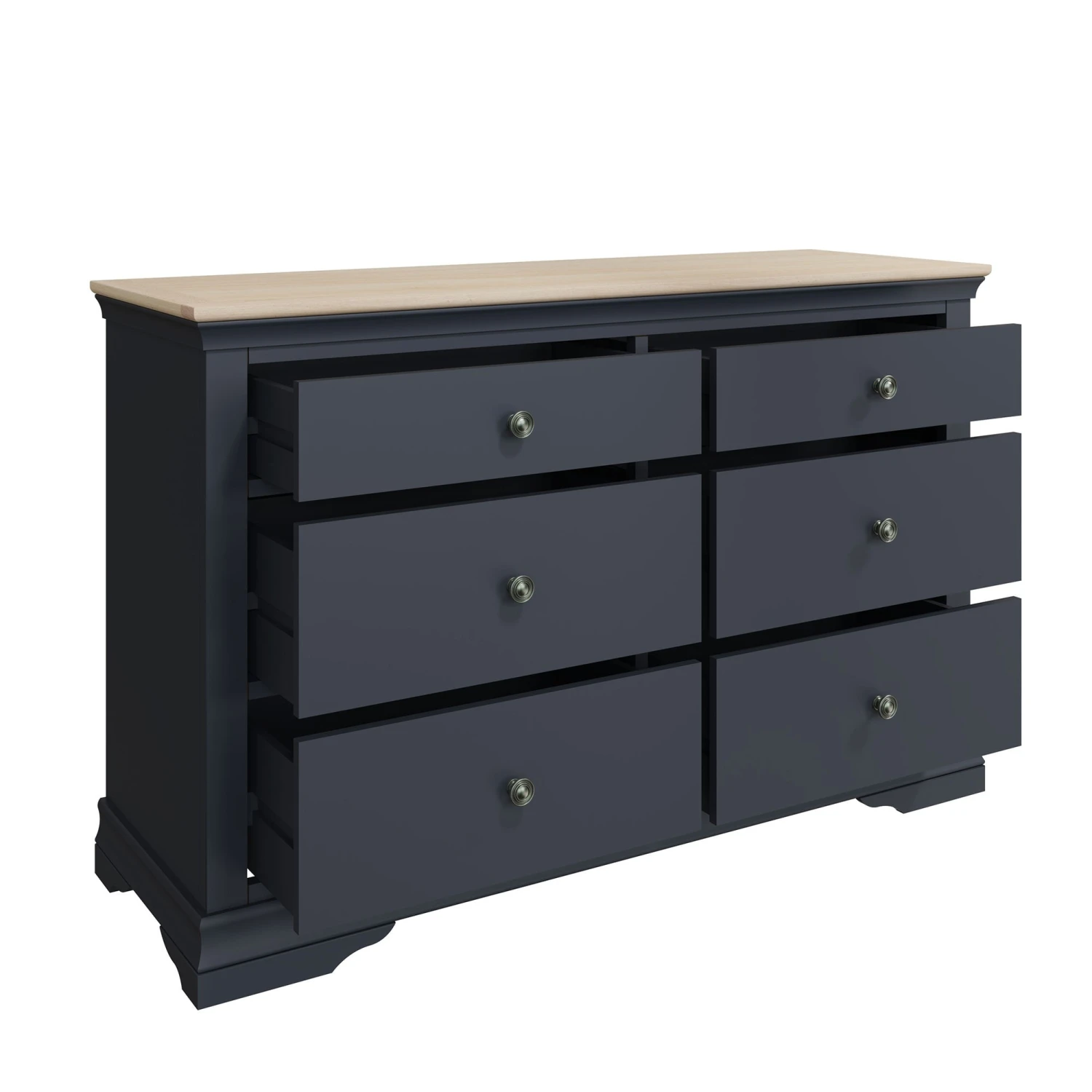 Swindon Oak Midnight Grey 6 Drawer Chest 5 Swindon Oak Midnight Grey 6 Drawer Chest - Image 3