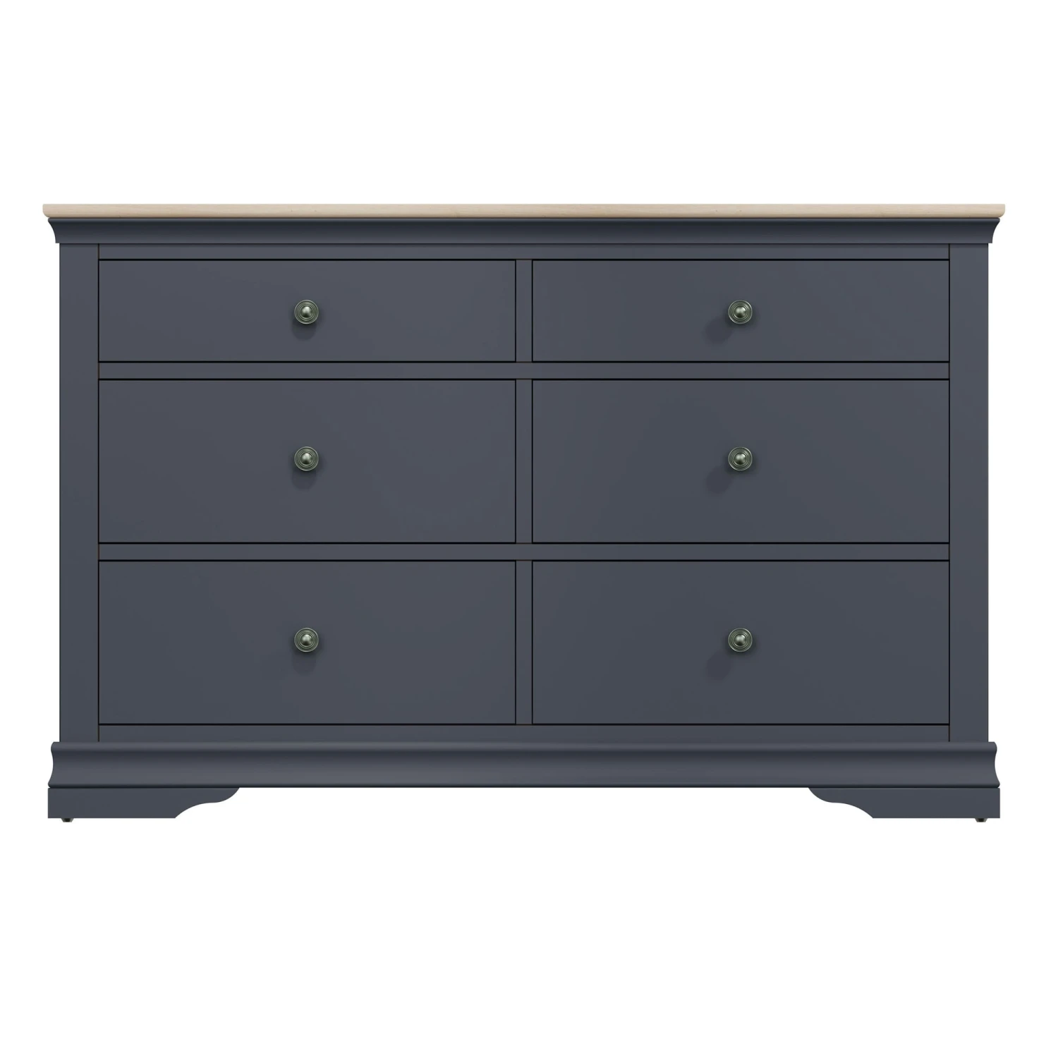 Swindon Oak Midnight Grey 6 Drawer Chest 6 Swindon Oak Midnight Grey 6 Drawer Chest - Image 4