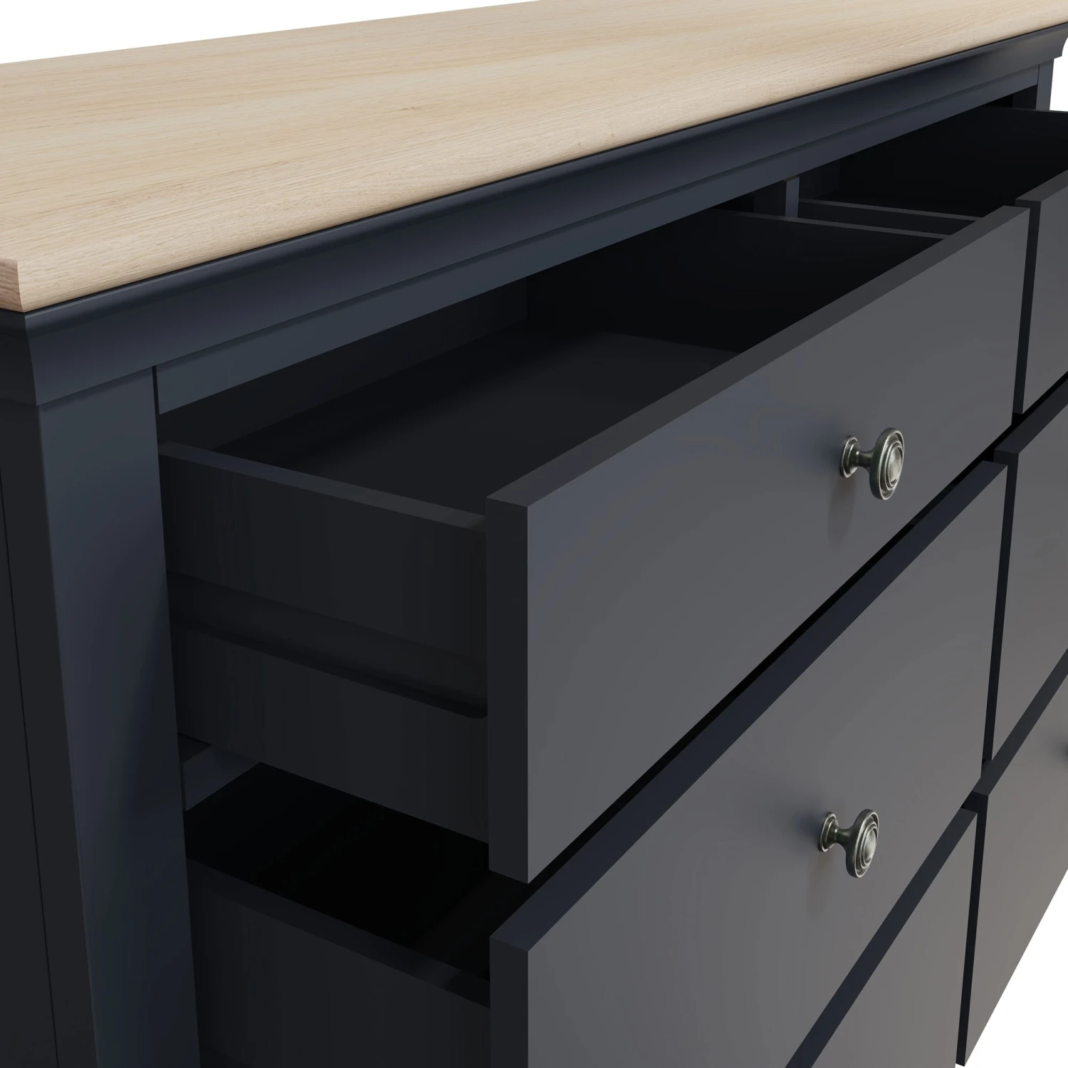 Swindon Oak Midnight Grey 6 Drawer Chest 8 Swindon Oak Midnight Grey 6 Drawer Chest - Image 6