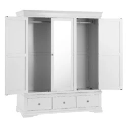 Swindon White 3 Door 3 Drawer Wardrobe -Cheap Bed Store swindon white 3 door 3 drawer wardrobe p56898 80381 zoom