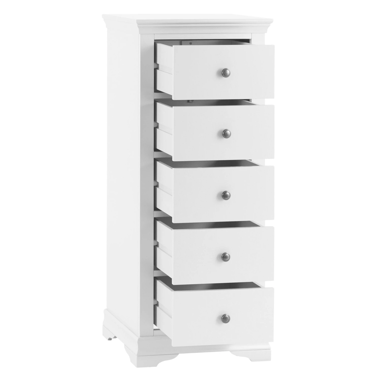 Swindon White 5 Drawer Tallboy Chest 4 Swindon White 5 Drawer Tallboy Chest - Image 2