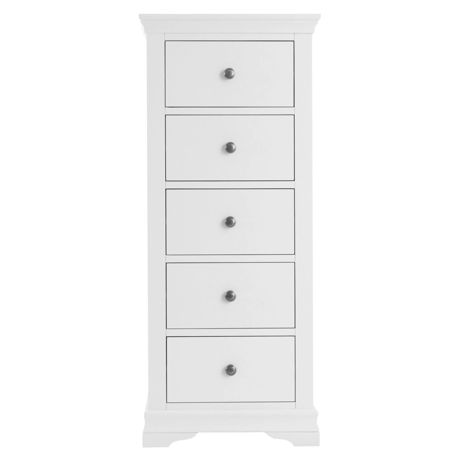 Swindon White 5 Drawer Tallboy Chest 5 Swindon White 5 Drawer Tallboy Chest - Image 3