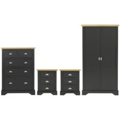 Toledo Grey 2 Door Wardrobe Bedroom Set