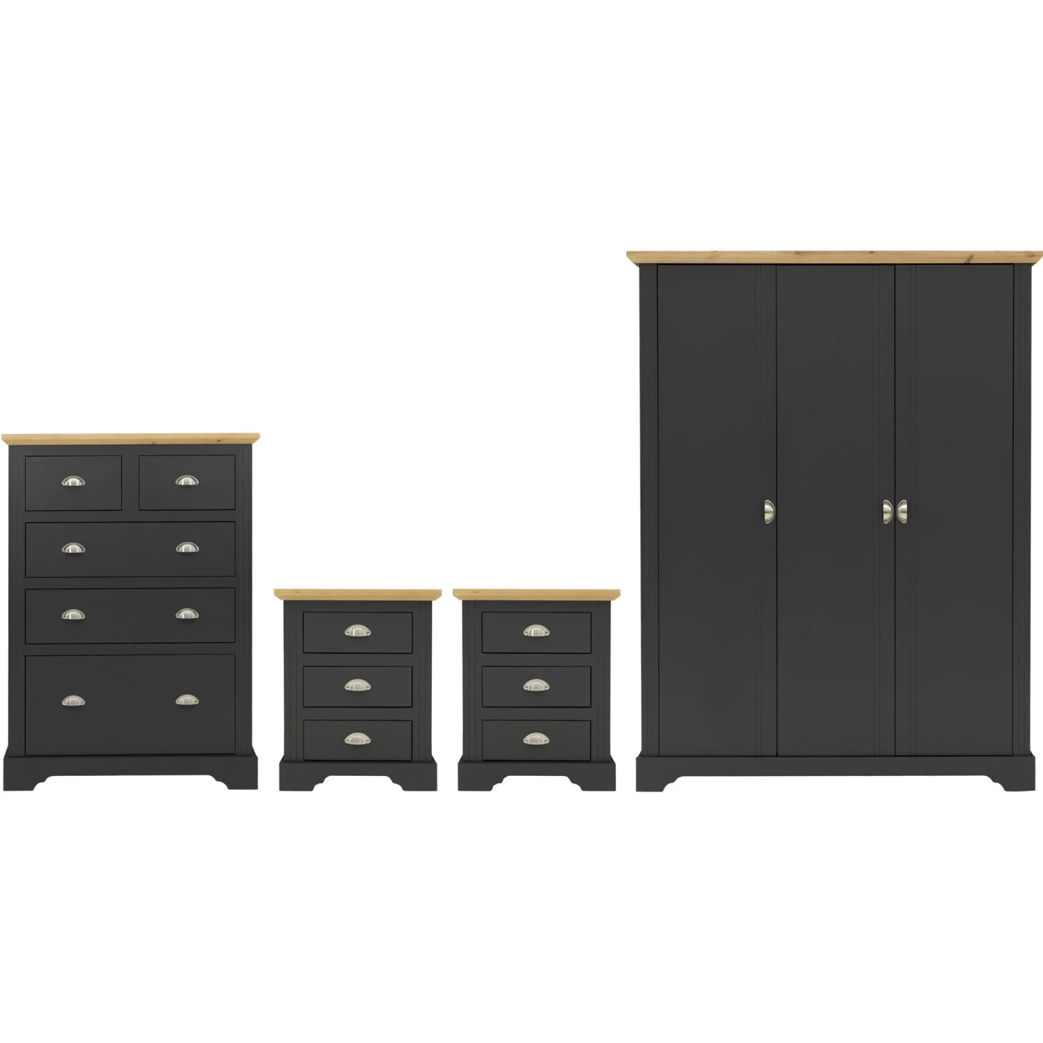Toledo Grey 3 Door Wardrobe Bedroom Set 3 Toledo Grey 3 Door Wardrobe Bedroom Set