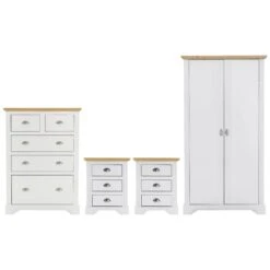 Toledo White 2 Door Wardrobe Bedroom Set