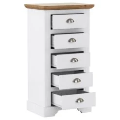 Toledo White 5 Drawer Narrow Chest -Cheap Bed Store toledo white 5 drawer narrow chest p76329 122299 zoom