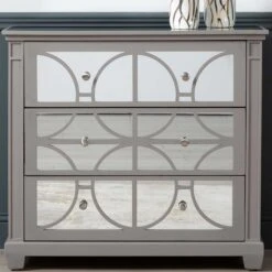 Torino 3 Drawer Chest Grey Mirror Top