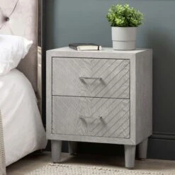 Venus 2 Drawer Grey Bedside Cabinet -Cheap Bed Store venus 2 drawer grey bedside cabinet p81377 178820 zoom