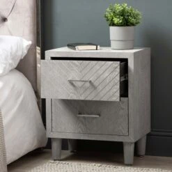 Venus 2 Drawer Grey Bedside Cabinet -Cheap Bed Store venus 2 drawer grey bedside cabinet p81377 178821 zoom
