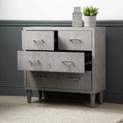 Venus 4 Drawer Grey Chest -Cheap Bed Store venus 4 drawer grey chest p81313 178748 zoom