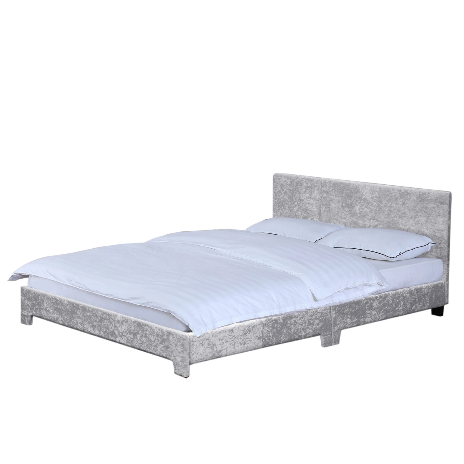 Victoria Silver Crushed Velvet Bed 4 Victoria Silver Crushed Velvet Bed - Image 2