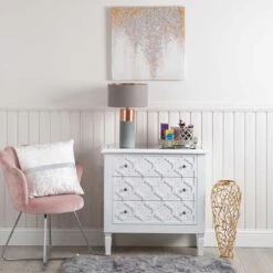White Benton Wooden Chest Of Drawers