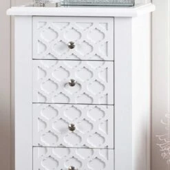 White Benton Wooden Tall Boy -Cheap Bed Store white benton wooden tall boy p49321 178619 zoom