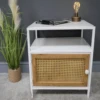 White Metal And Rattan Bedside Cabinet -Cheap Bed Store white metal and rattan bedside cabinet p72906 111485 zoom