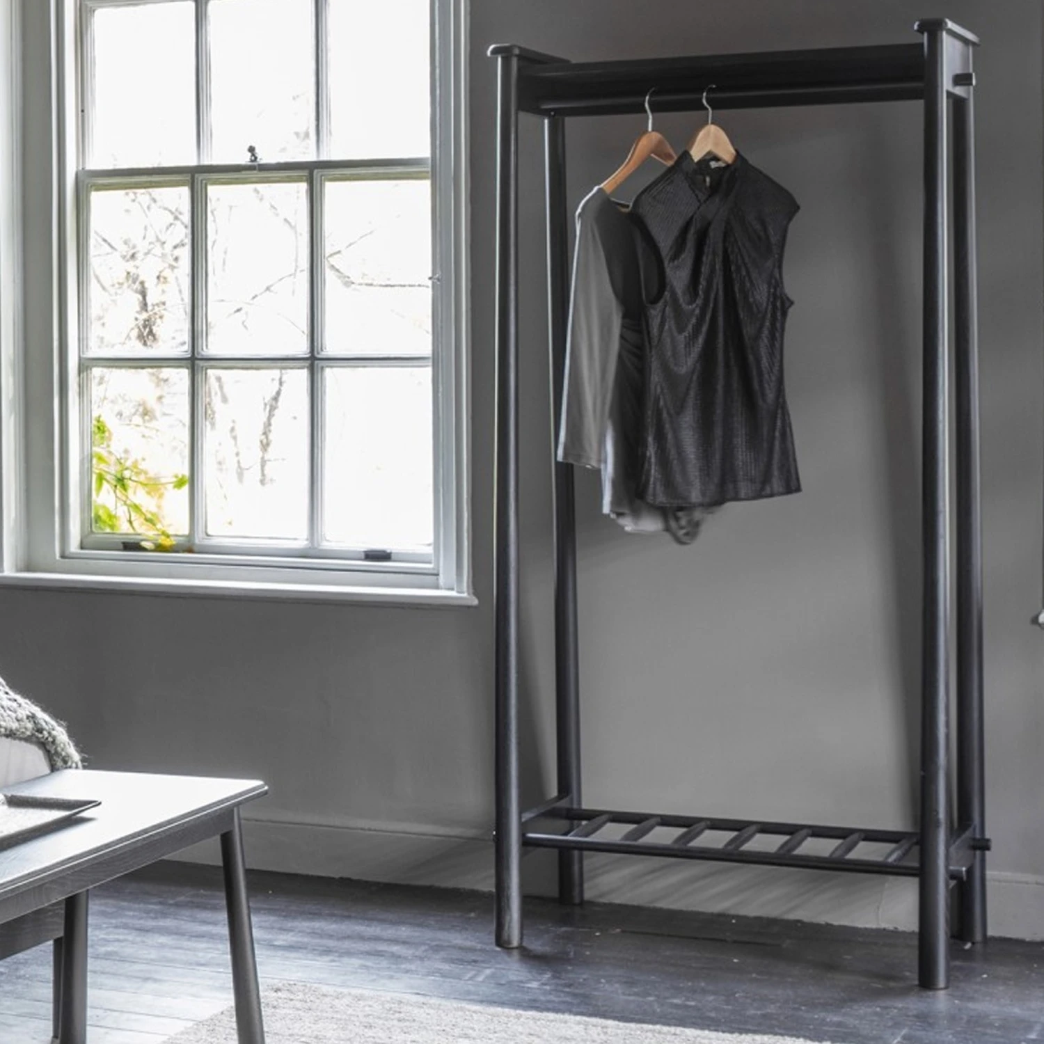 Wycombe Open Wardrobe Black 3 Wycombe Open Wardrobe Black